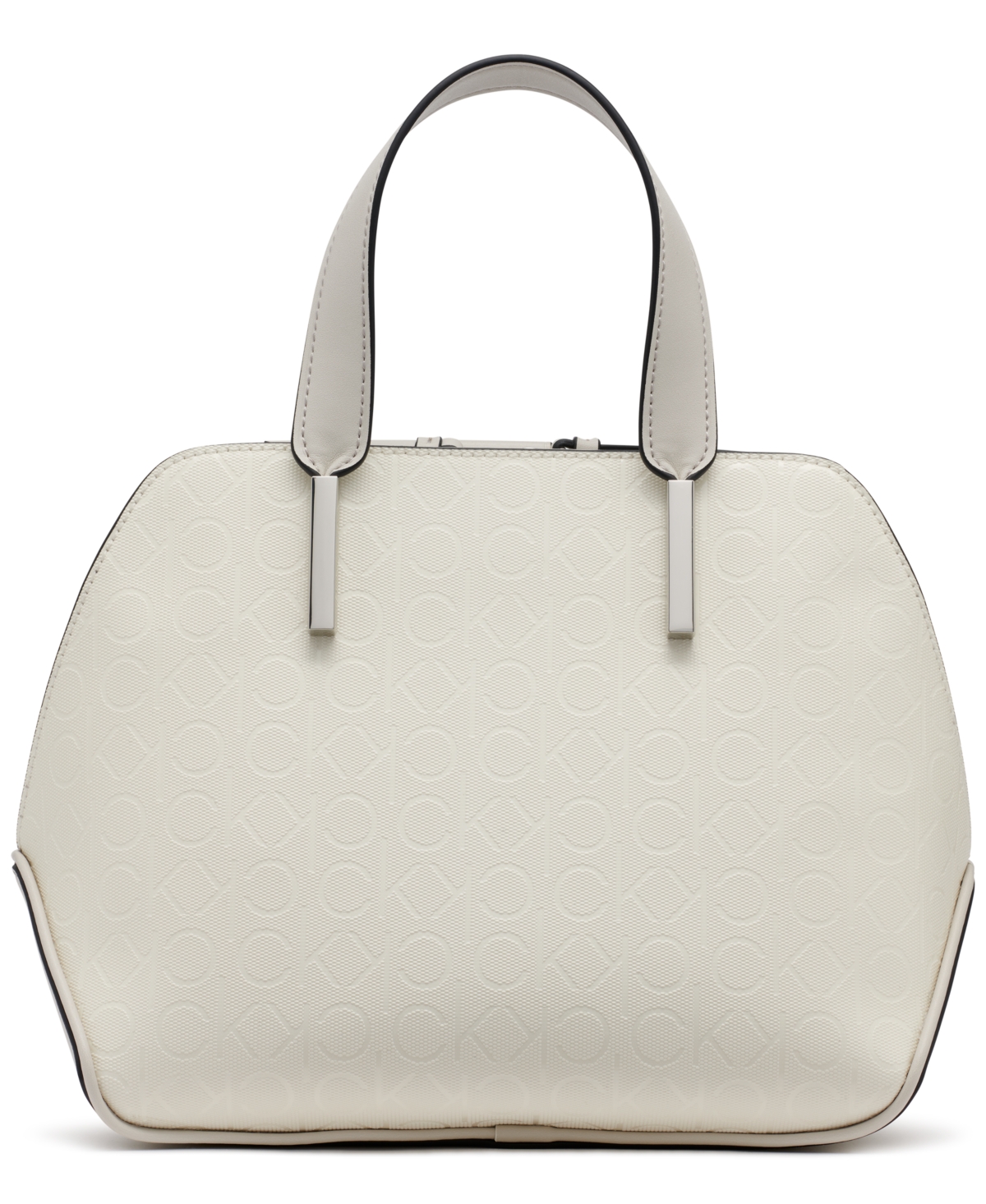 CALVIN KLEIN AUDREY FLORAL LOGO EMBOSS SATCHEL 