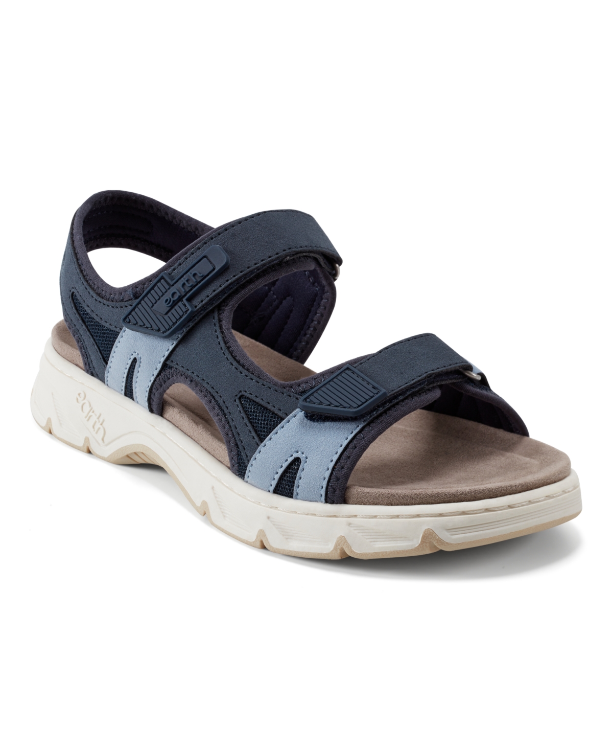 Earth Women's Venny Banded Sporty Flat Sandals - Dark Blue Multi