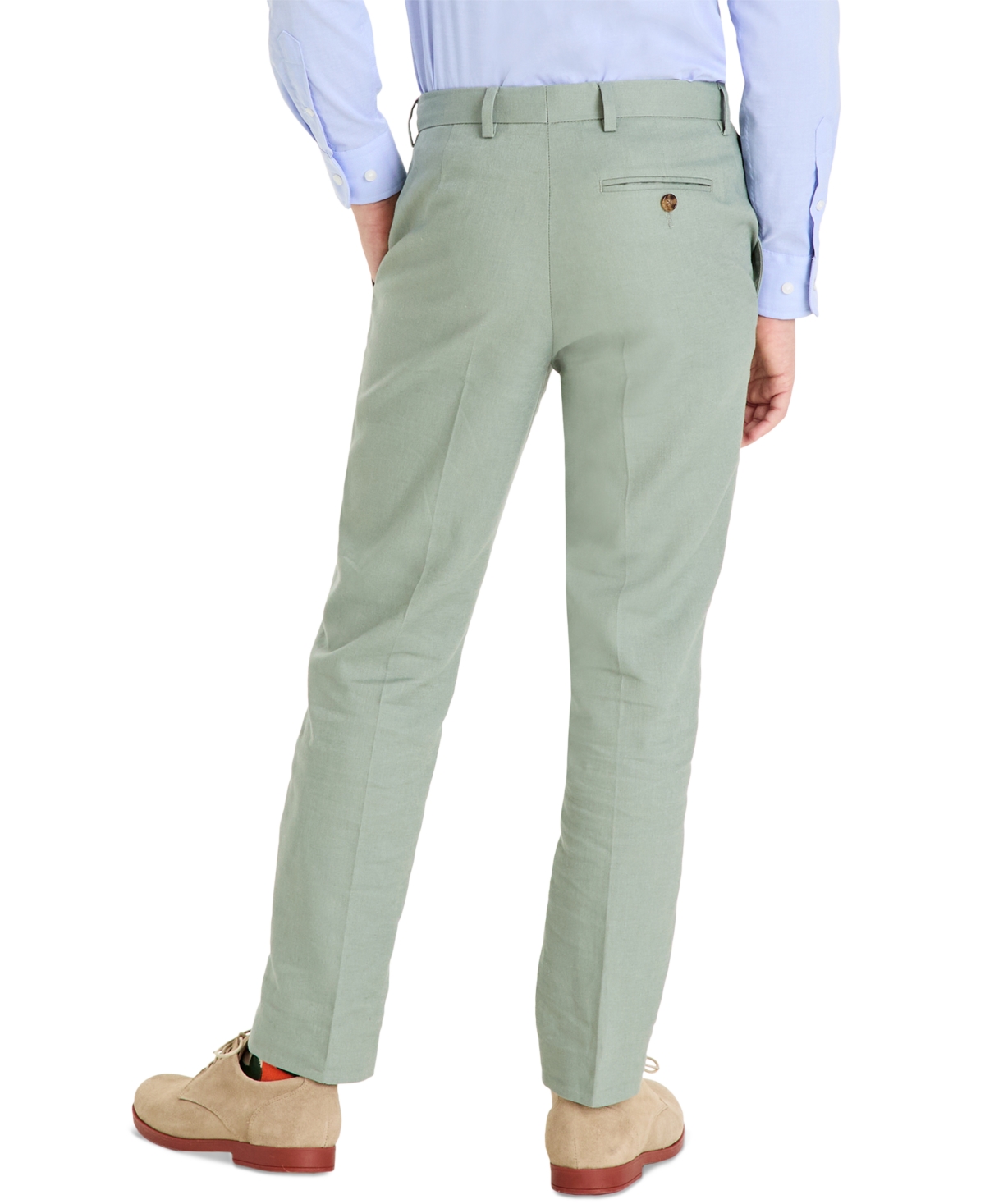 B By Brooks Brothers Big Boys Linen-blend Stretch Suit Pants In Sage
