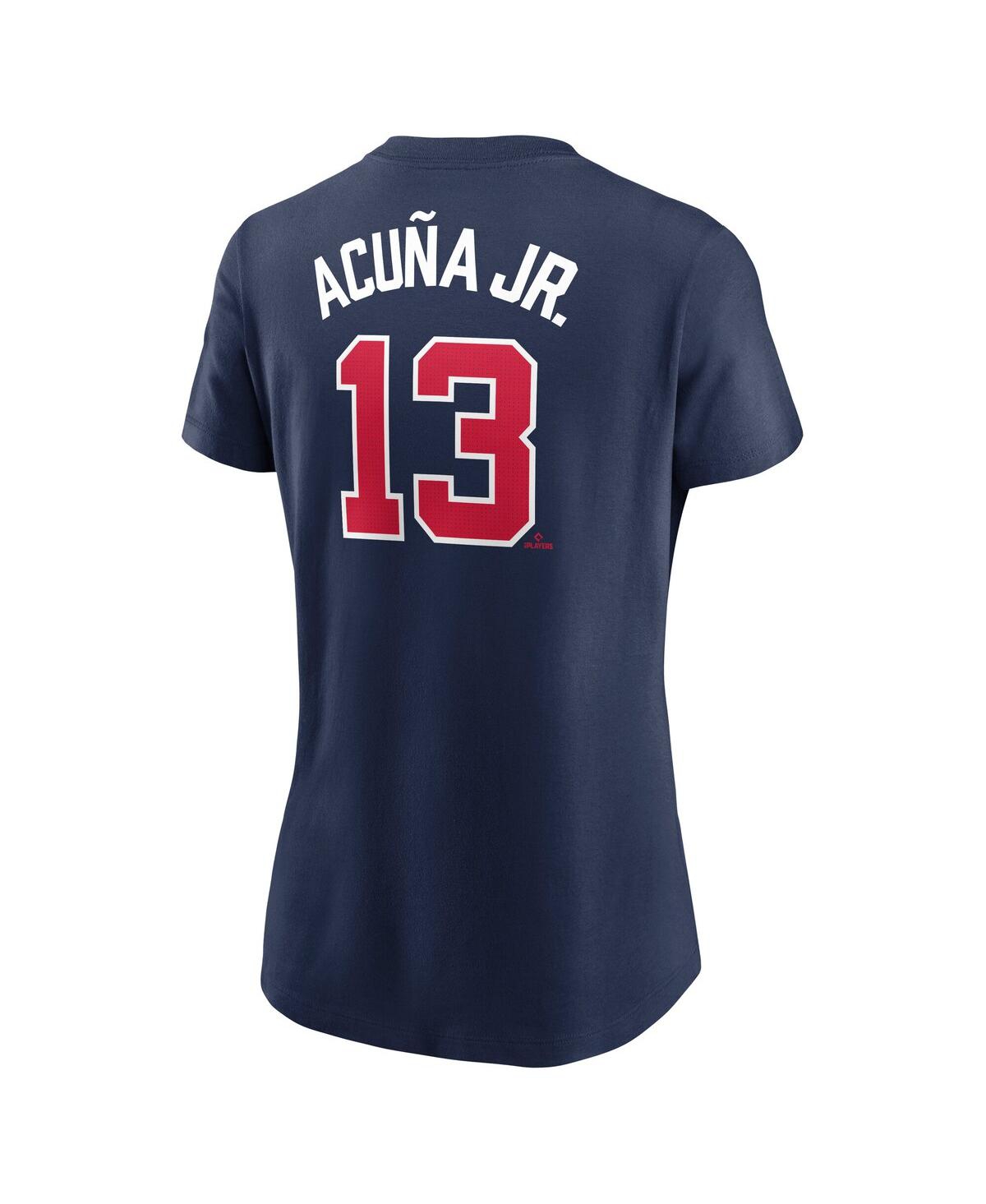 Nike Women's Ronald Acuna Jr. Navy Atlanta Braves Fuse Name Number T-shirt In Navy