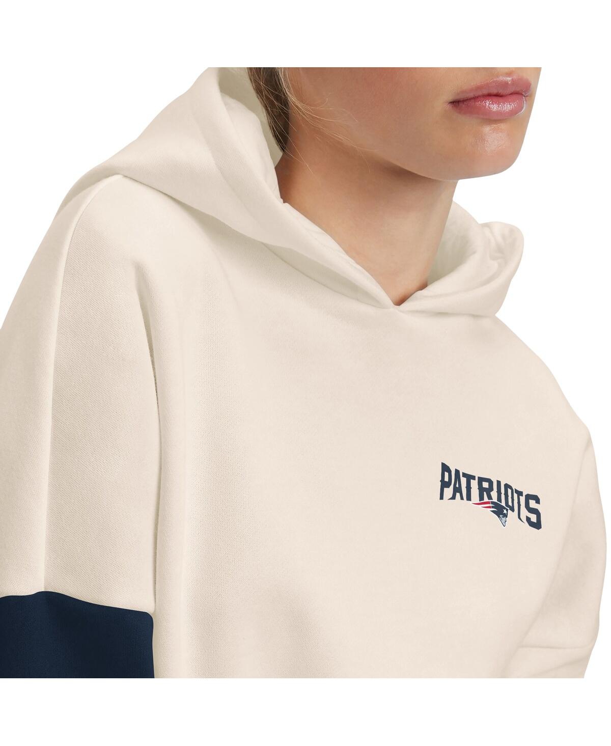 Tommy Hilfiger Women's Cream/navy New England Patriots Harriet Pullover Hoodie In Cream,navy