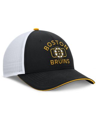 Men's Black/White Boston Bruins Authentic Pro Rink Trucker Hat