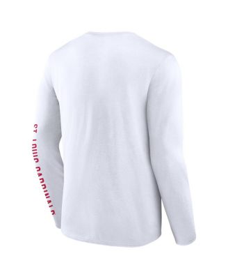 Men's White St. Louis Cardinals Press Box Long Sleeve T-Shirt