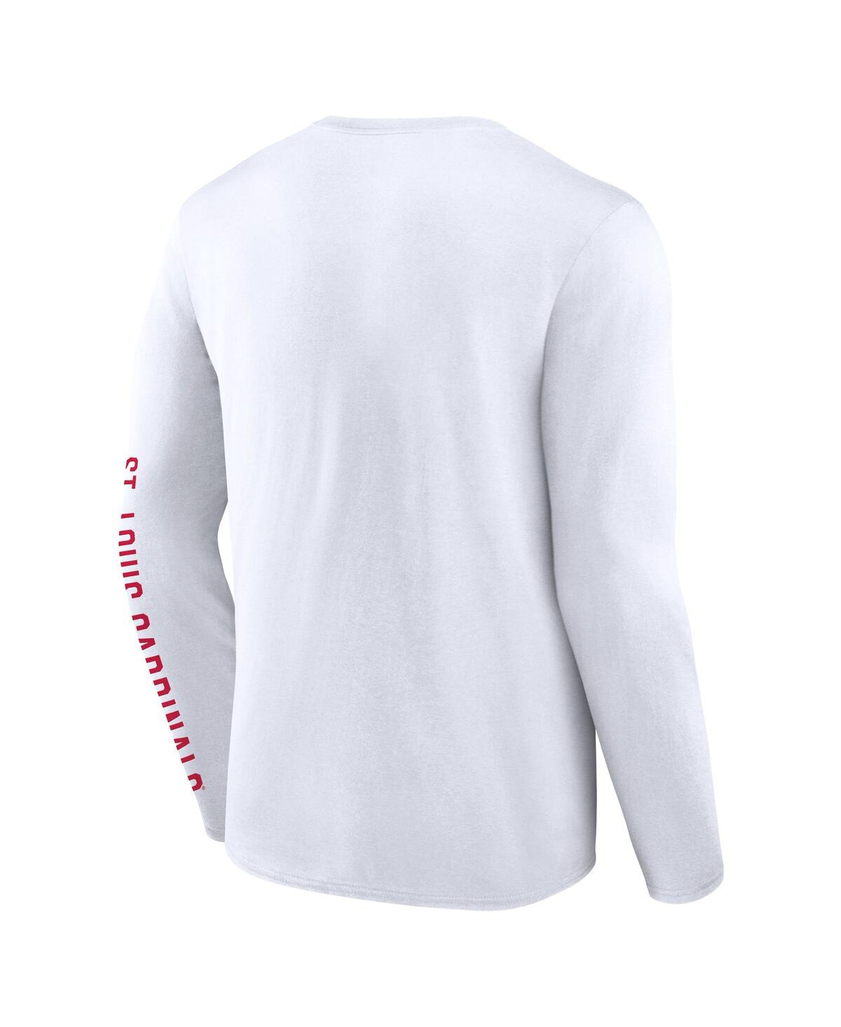 Fanatics Men's White St. Louis Cardinals Press Box Long Sleeve T-shirt In White