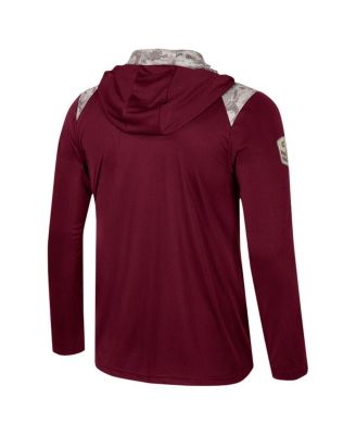 Men's Maroon Mississippi State Bulldogs OHT Military Appreciation Quarter-Zip Hoodie Jacket