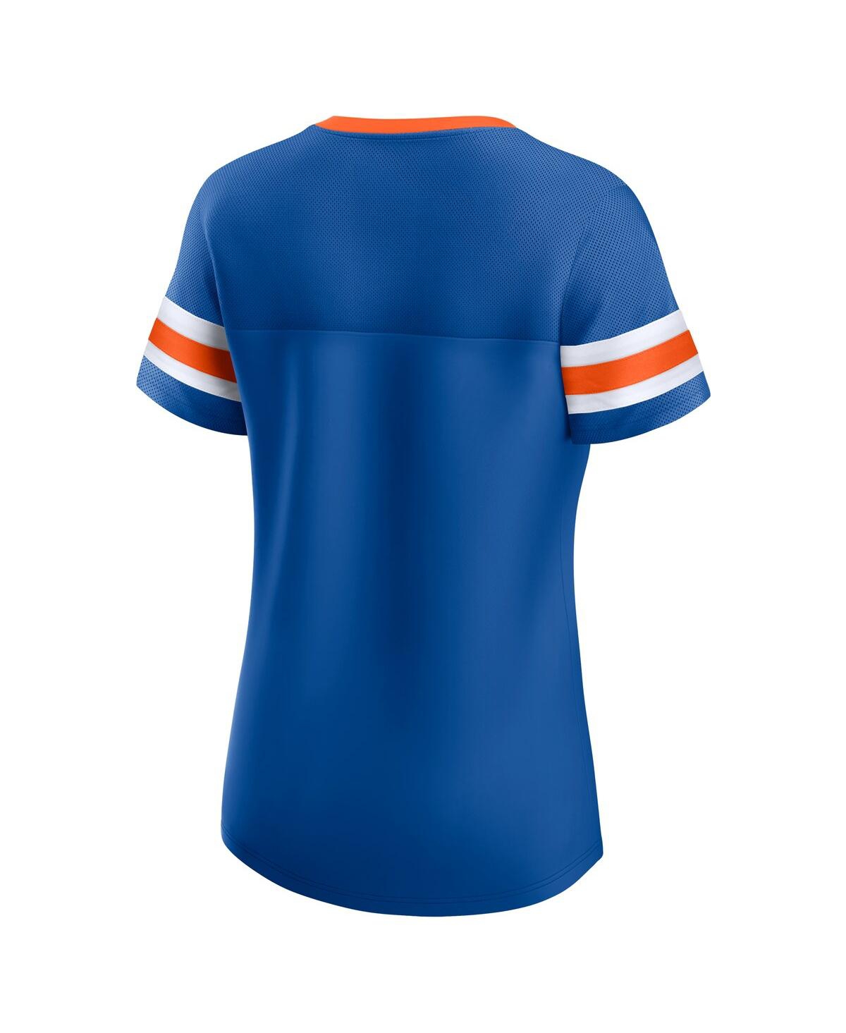 Fanatics Women's Royal Buffalo Bills Iconic Bling Athena Lace-up V-neck T-shirt In Royal