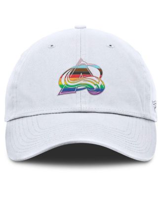 Men's White Colorado Avalanche PRIDE Adjustable Hat