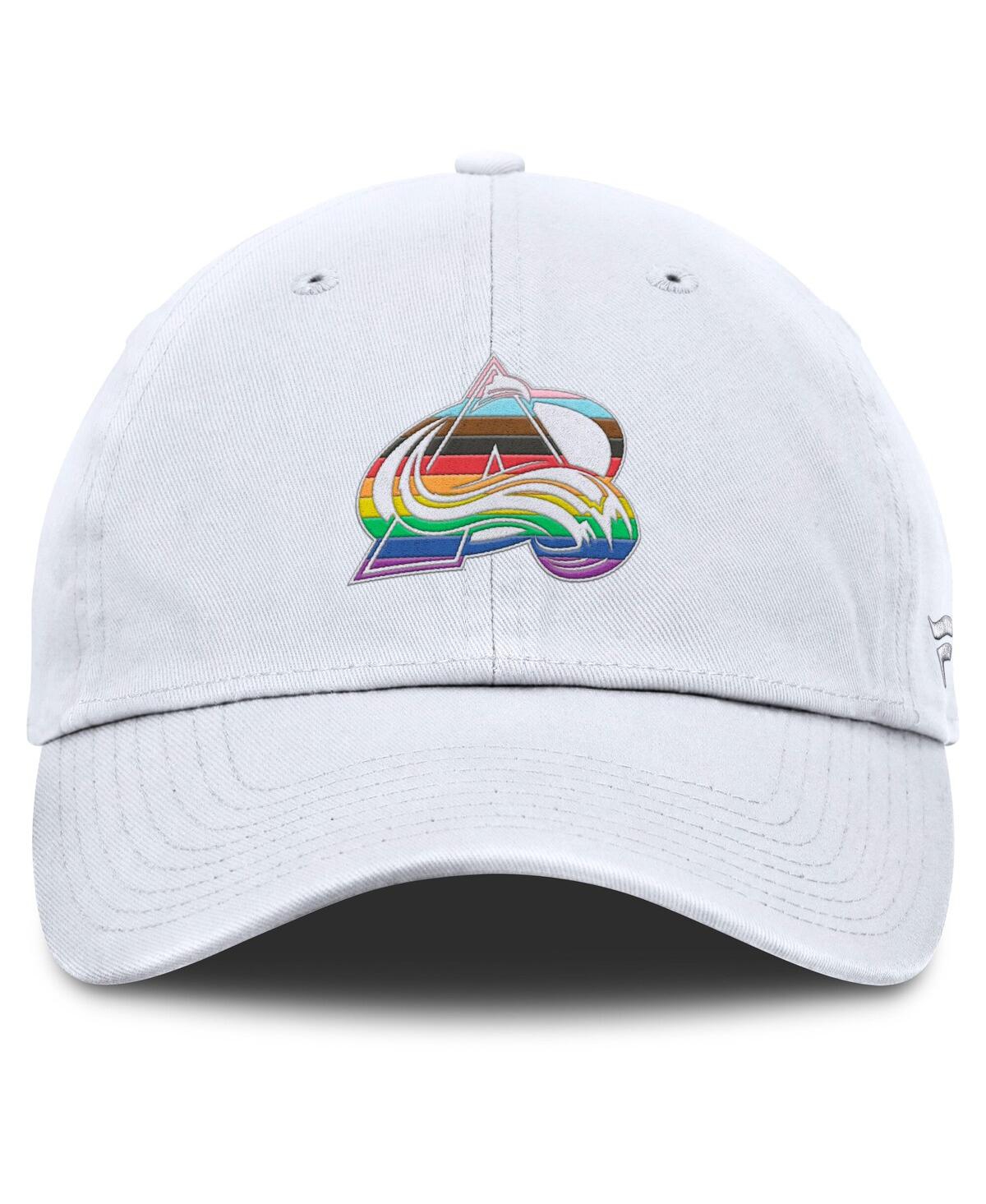 Fanatics Men's White Colorado Avalanche Pride Adjustable Hat In White
