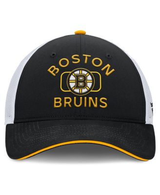 Men's Black/White Boston Bruins Authentic Pro Rink Trucker Hat