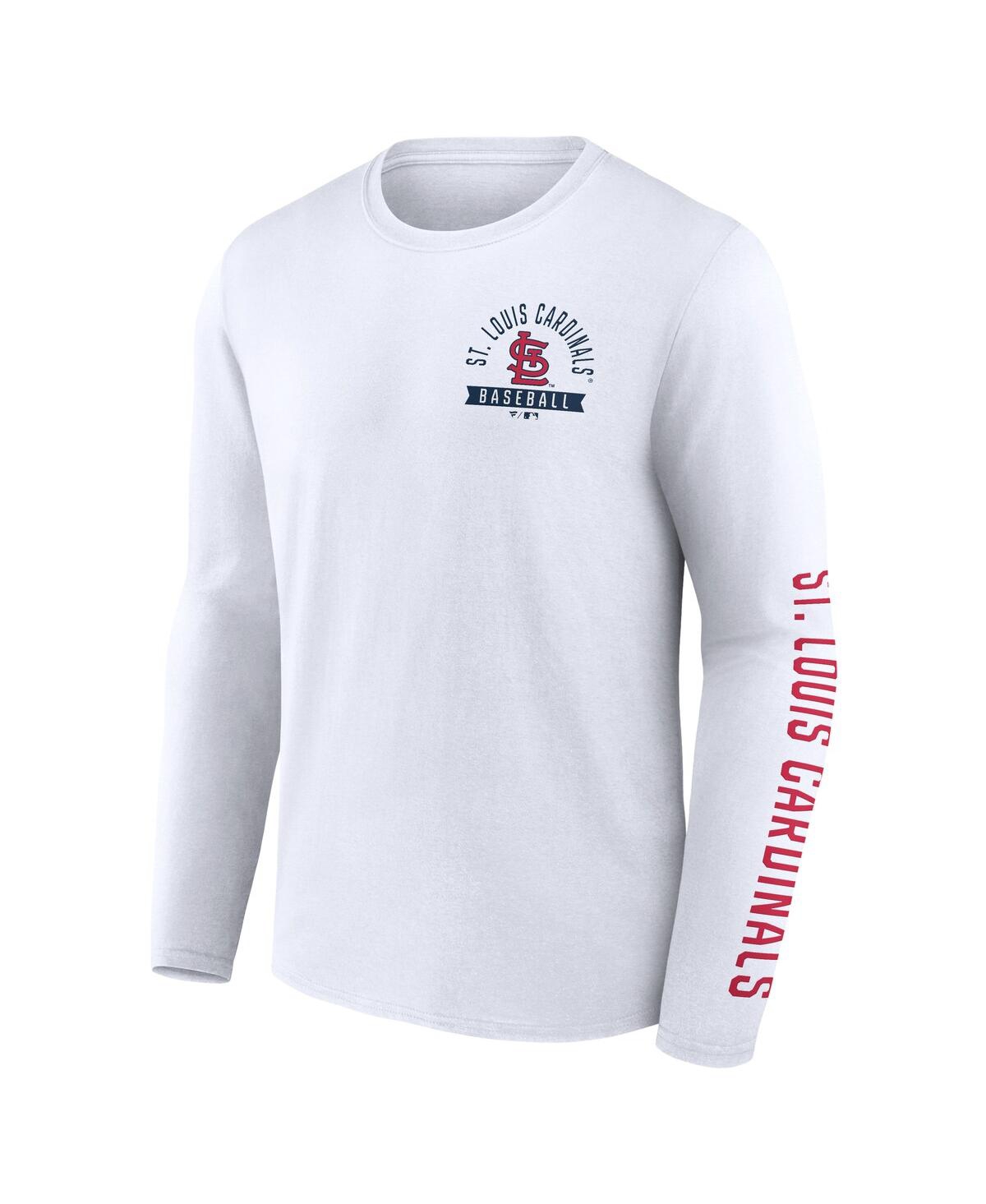 Fanatics Men's White St. Louis Cardinals Press Box Long Sleeve T-shirt In White