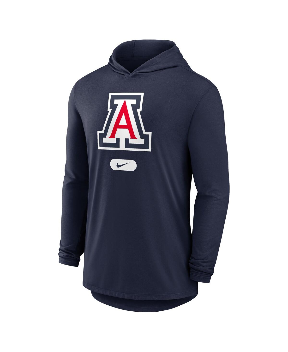 Nike Men's Navy Arizona Wildcats Lightweight Performance Long Sleeve Hoodie T-shirt In Black
