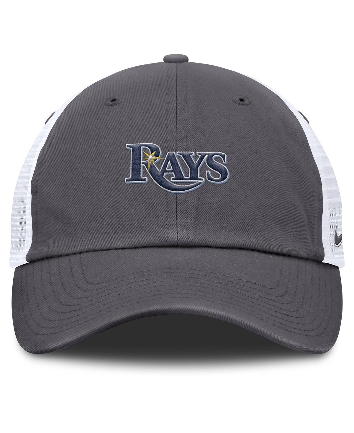 Nike Tampa Bay Rays Wordmark Club  Men's Mlb Trucker Adjustable Hat In Gray