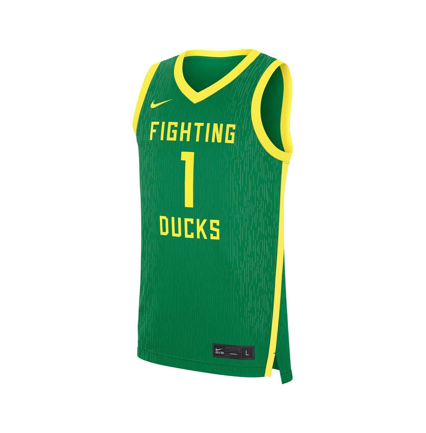 Мужской топ Nike Green Oregon Ducks Road Replica Basketball Jersey — фото 3