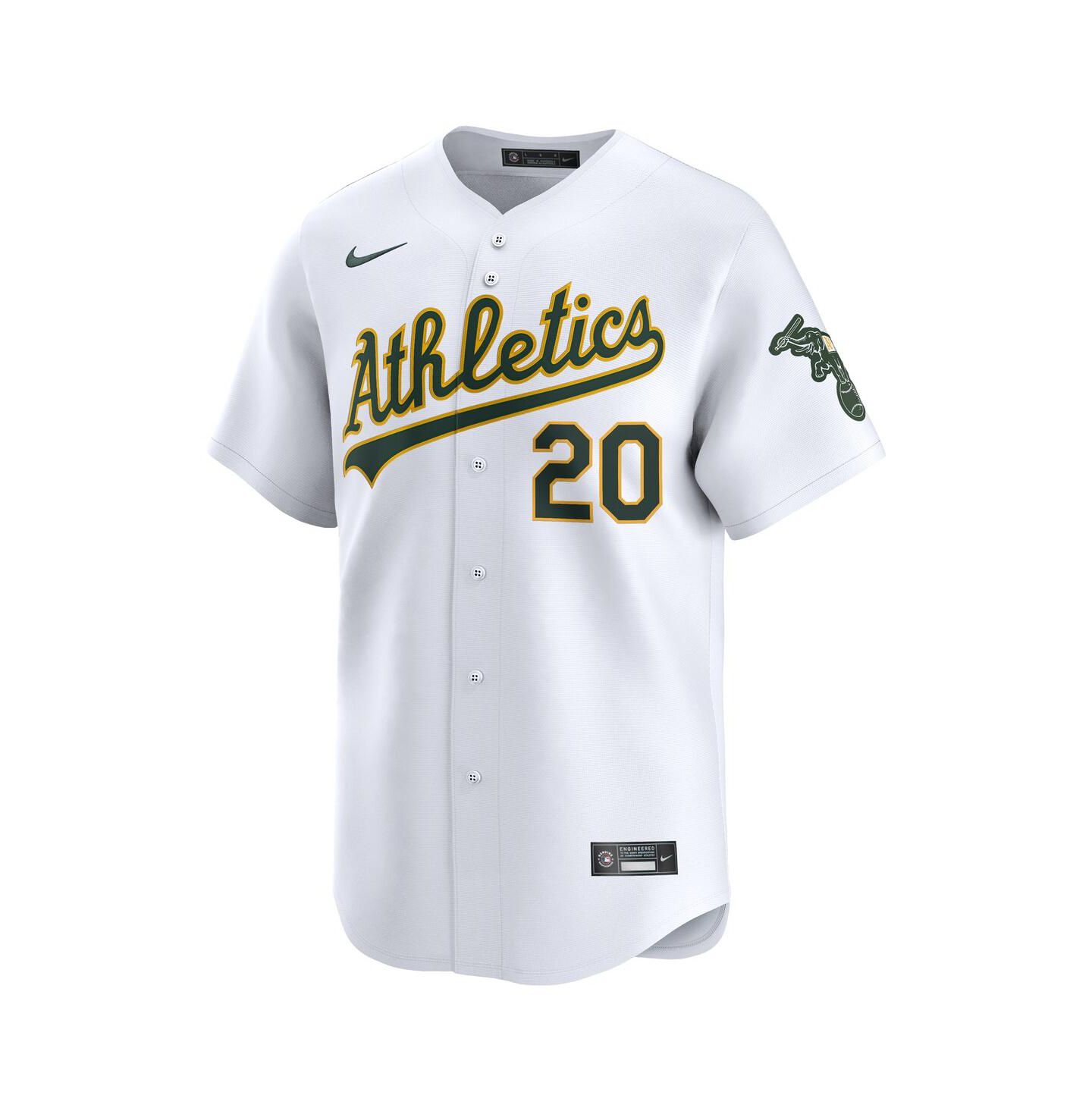 Мужской топ Nike Zack Gelof White Athletics Home Limited Player Jersey — фото 3