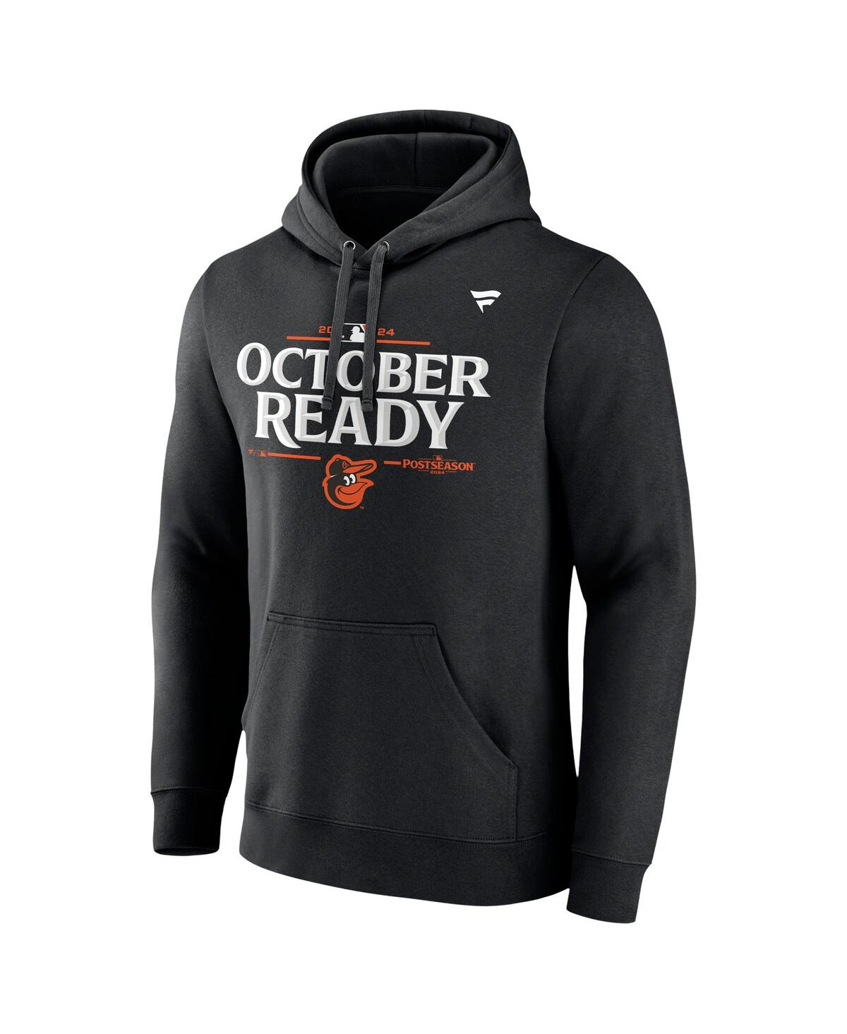 Fanatics Men's Black Baltimore Orioles 2024 Mlb Postseason Locker Room Pullover Hoodie In Black