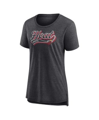 Women's Heather Charcoal Miami Heat League Leader Tri-Blend T-Shirt