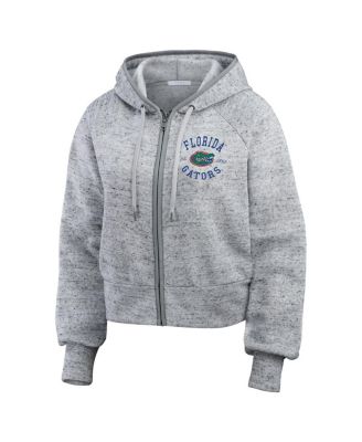 Women's Heather Gray Florida Gators Wear Speckle Double-Hit Raglan Full-Zip Hoodie