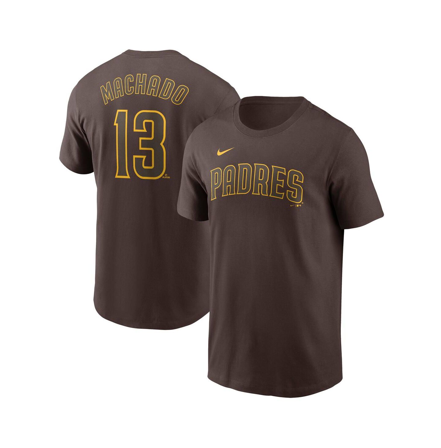Мужская футболка Nike Manny Machado Brown San Diego Padres Fuse Name & Number — фото 1