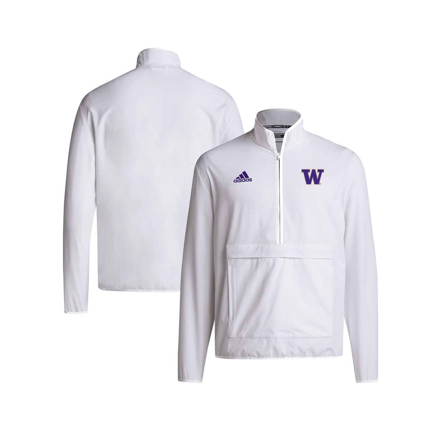 Men's White Washington Huskies 2024 Coaches Sideline Half-Zip Jacket