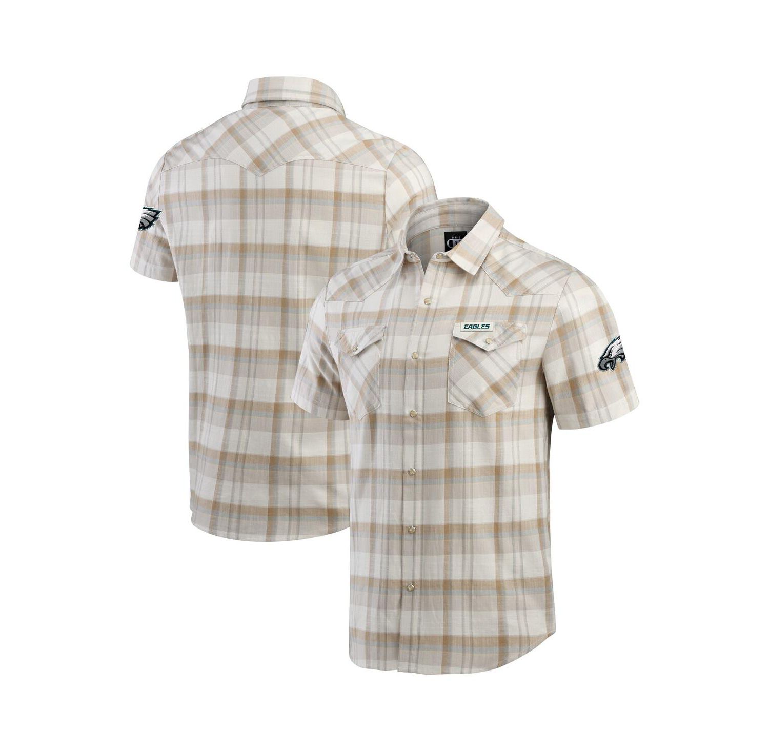 Darius Rucker Collection by Men's Gray Philadelphia Eagles Plaid Full-Snap Shirt