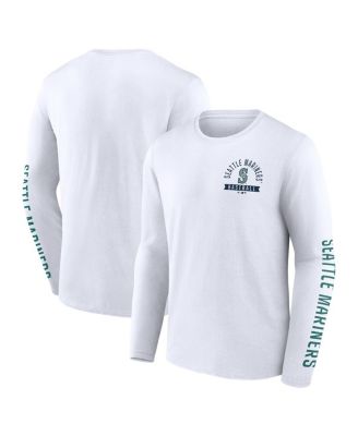 Fanatics - Men's White Seattle Mariners Press Box Long Sleeve T-Shirt