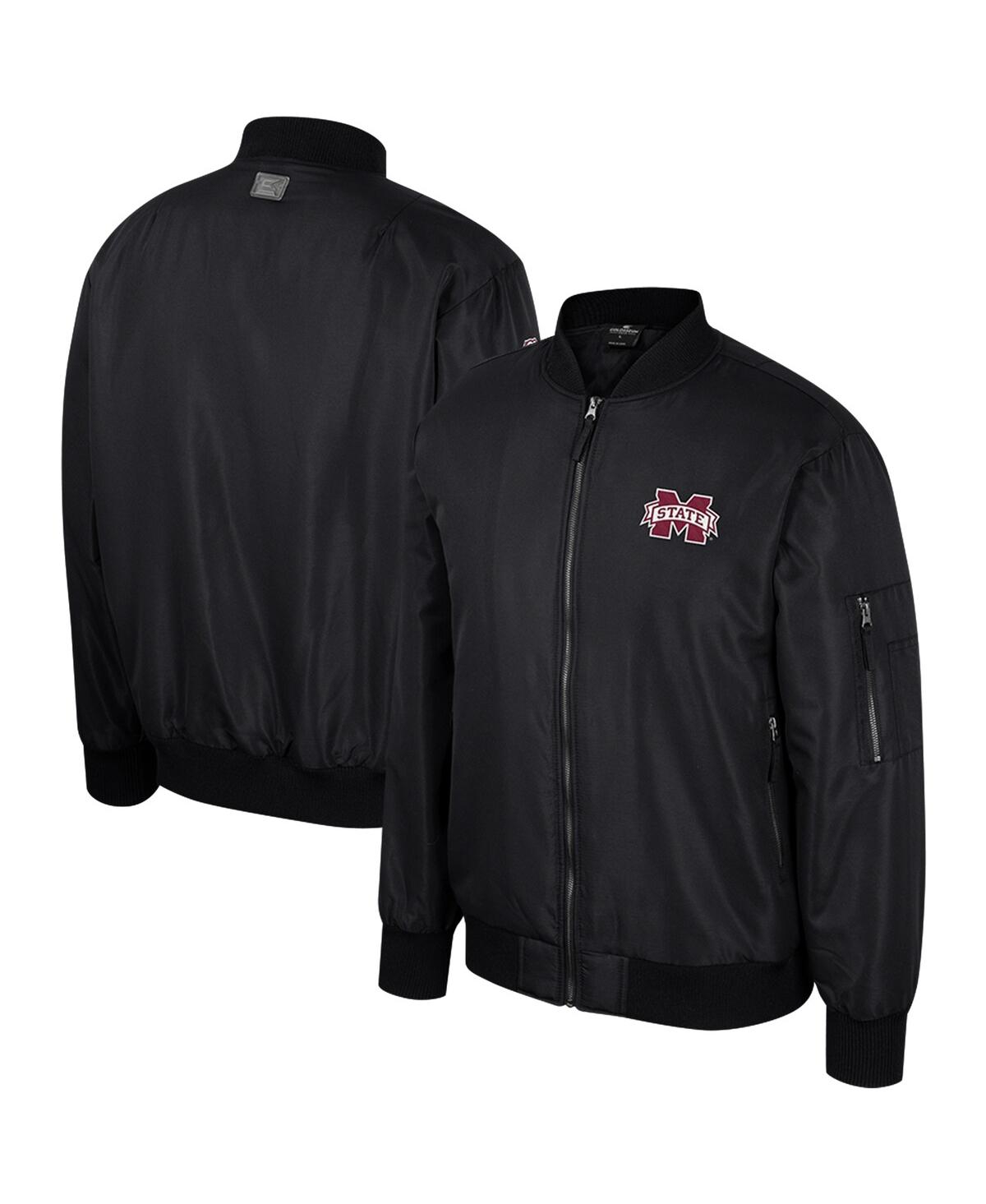 Men's Black Mississippi State Bulldogs Full-Zip Bomber Jacket - Black