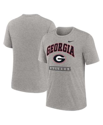 Nike - Men's Heather Gray Georgia Bulldogs Arch Over Logo Tri-Blend T-Shirt