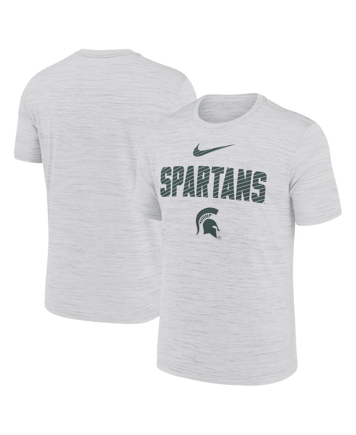 Nike Men's White Michigan State Spartans Campus Slant Velocity Performance T-shirt In White