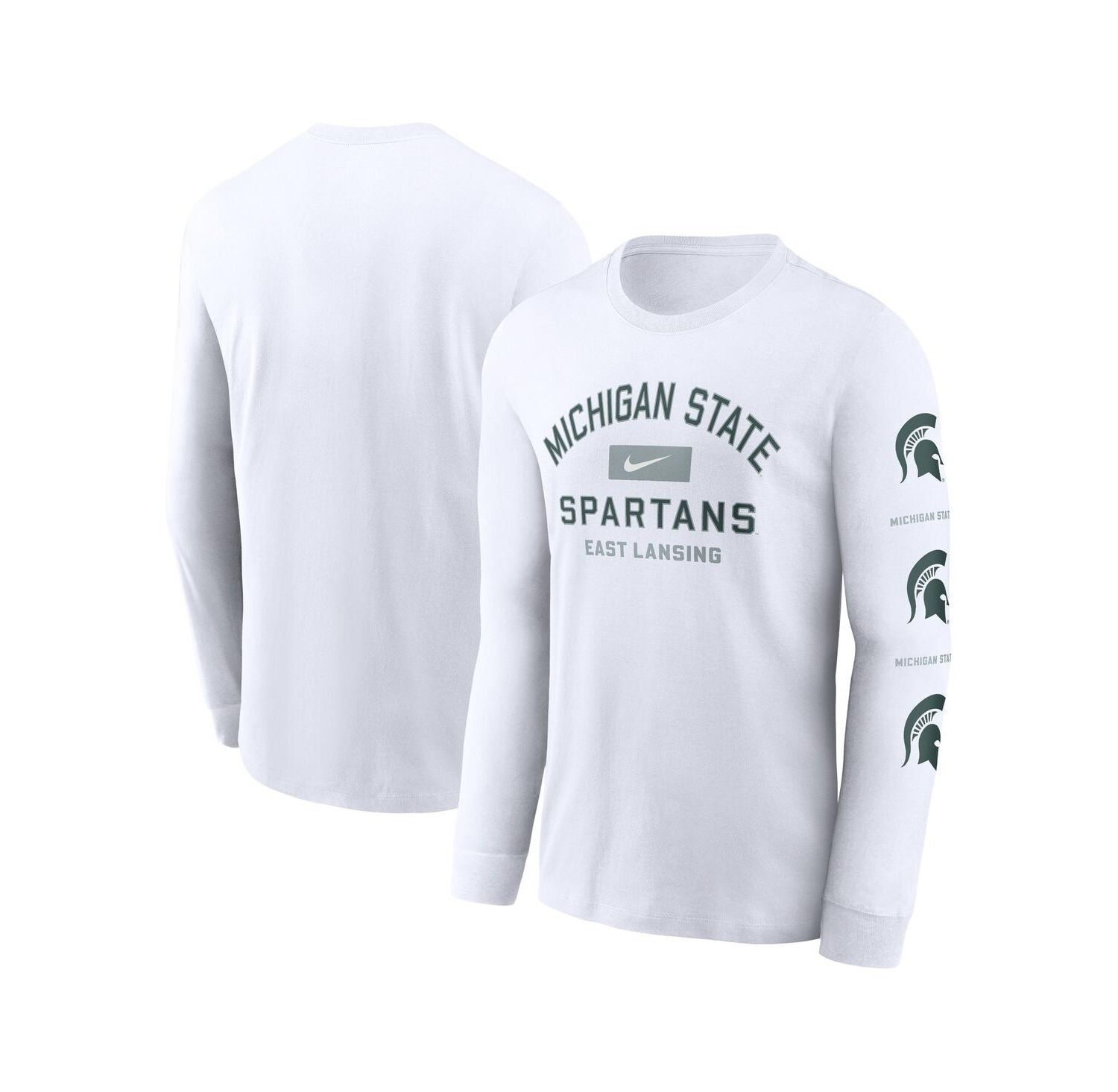 Men's White Michigan State Spartans Primetime Classic Location Long Sleeve T-Shirt