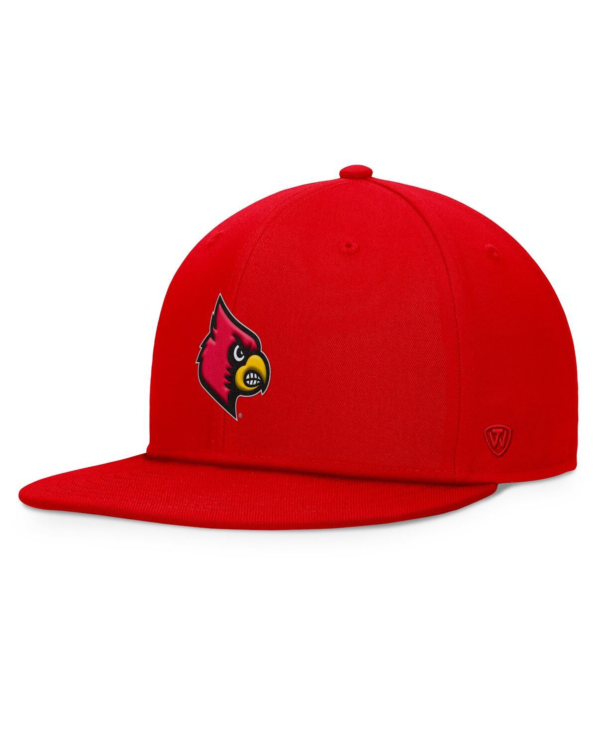 Top Of The World Men's Red Louisville Cardinals Fundamental Snapback Hat In Red