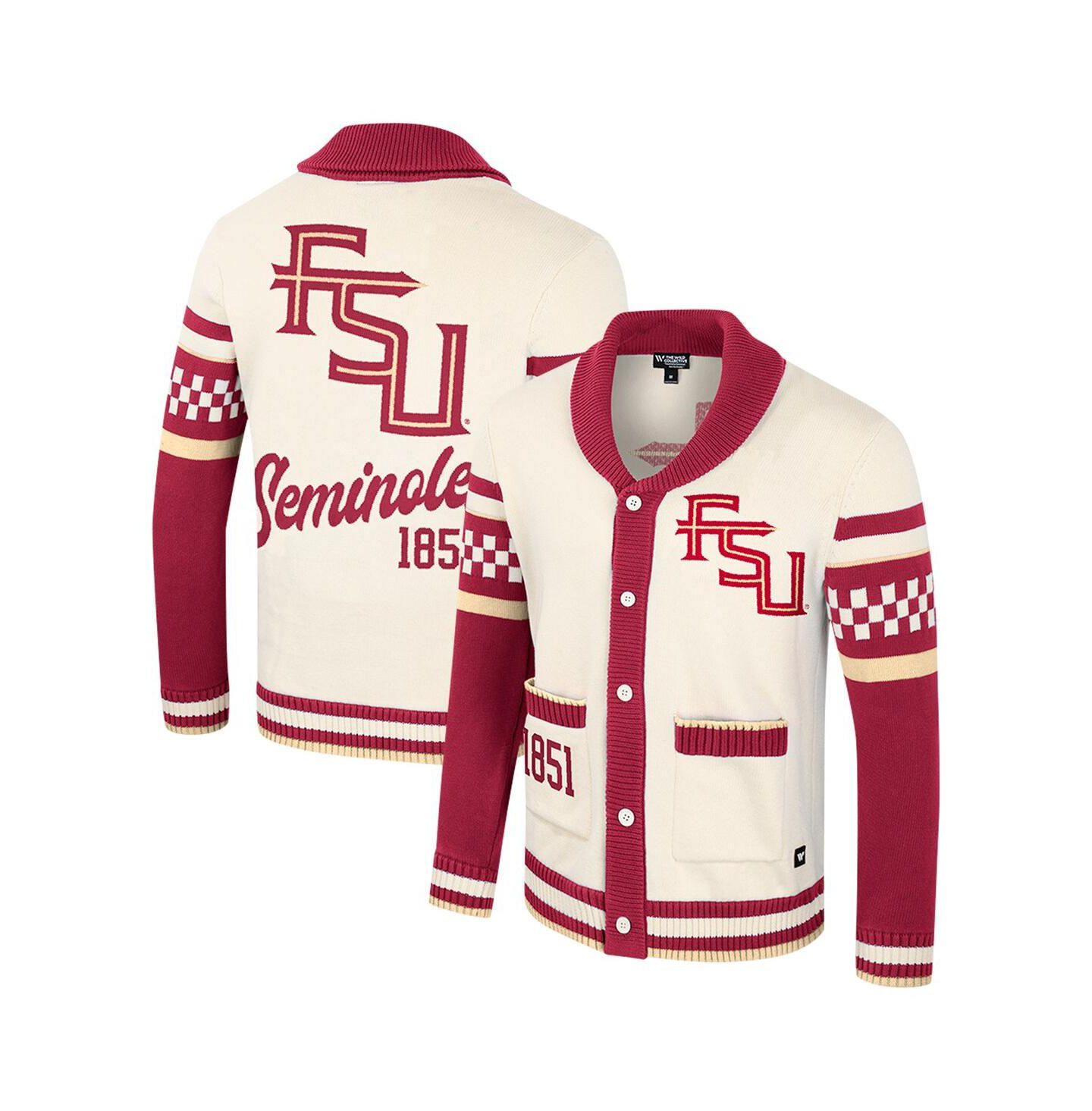 Мужской свитер Colosseum and Cream Florida State Seminoles Wild Collective Button-Up Jacquard — фото 1