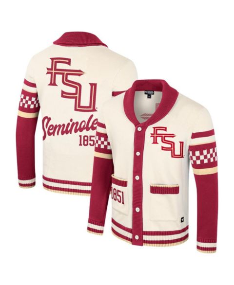 Свитер Colosseum Cream Florida State Seminoles Wild Collective Button-Up Jacquard