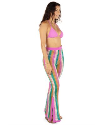 Juniors' Crocheted Cover-Up Beach Pants