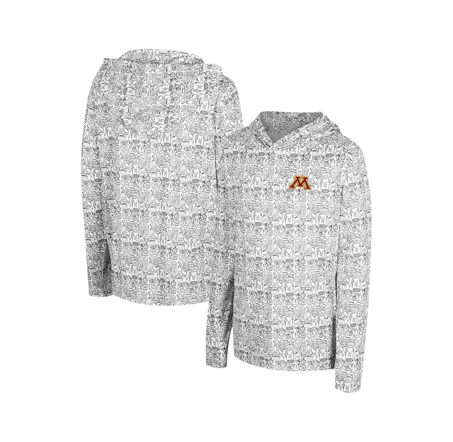 Big Boys and Girls Gray Minnesota Golden Gophers All Over Print Hoodie