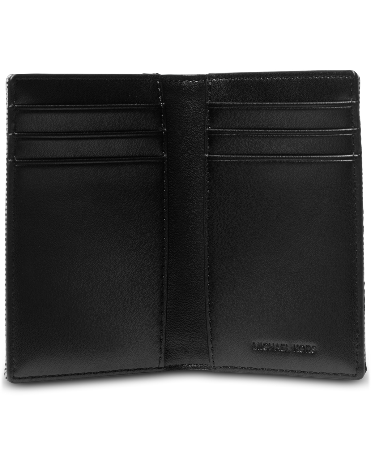Shop Michael Kors Men's Malone Leather Mk Logo Folding Card Case In Black