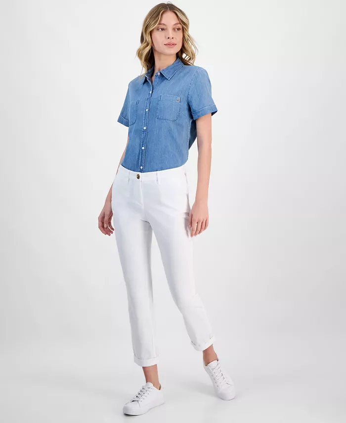 Women's Montauk Solid Cuffed Chino Pants - thumbnail 9