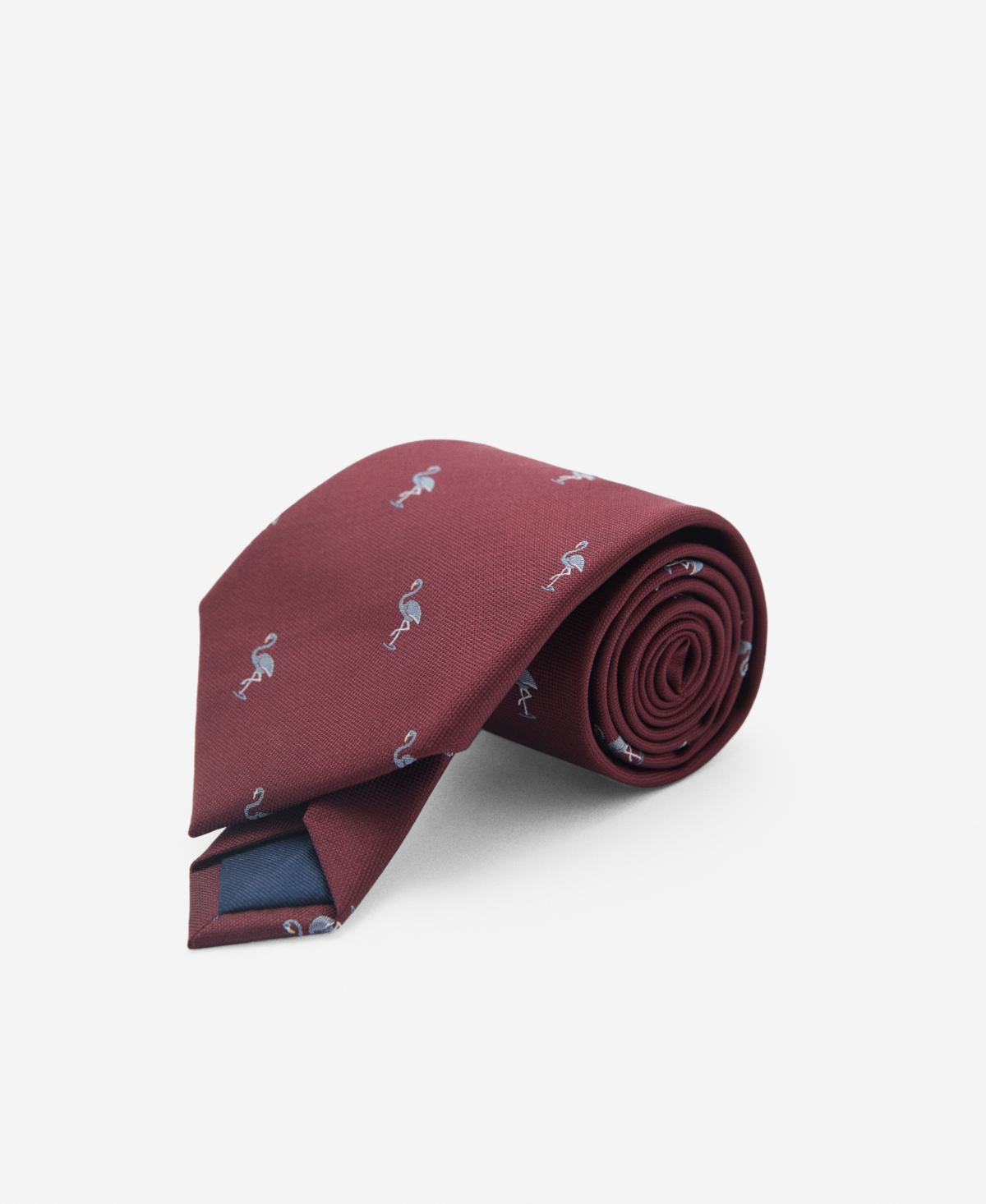 Men's Mulberry Silk Animal Print Tie - Burgundy