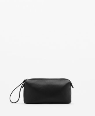 MANGO - Men's Contrast-Strap Pebbled Cosmetic Bag