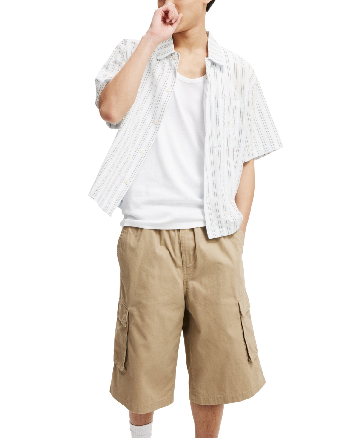 Shop Cotton On Men's Super Baggy Cargo Shorts In Tan