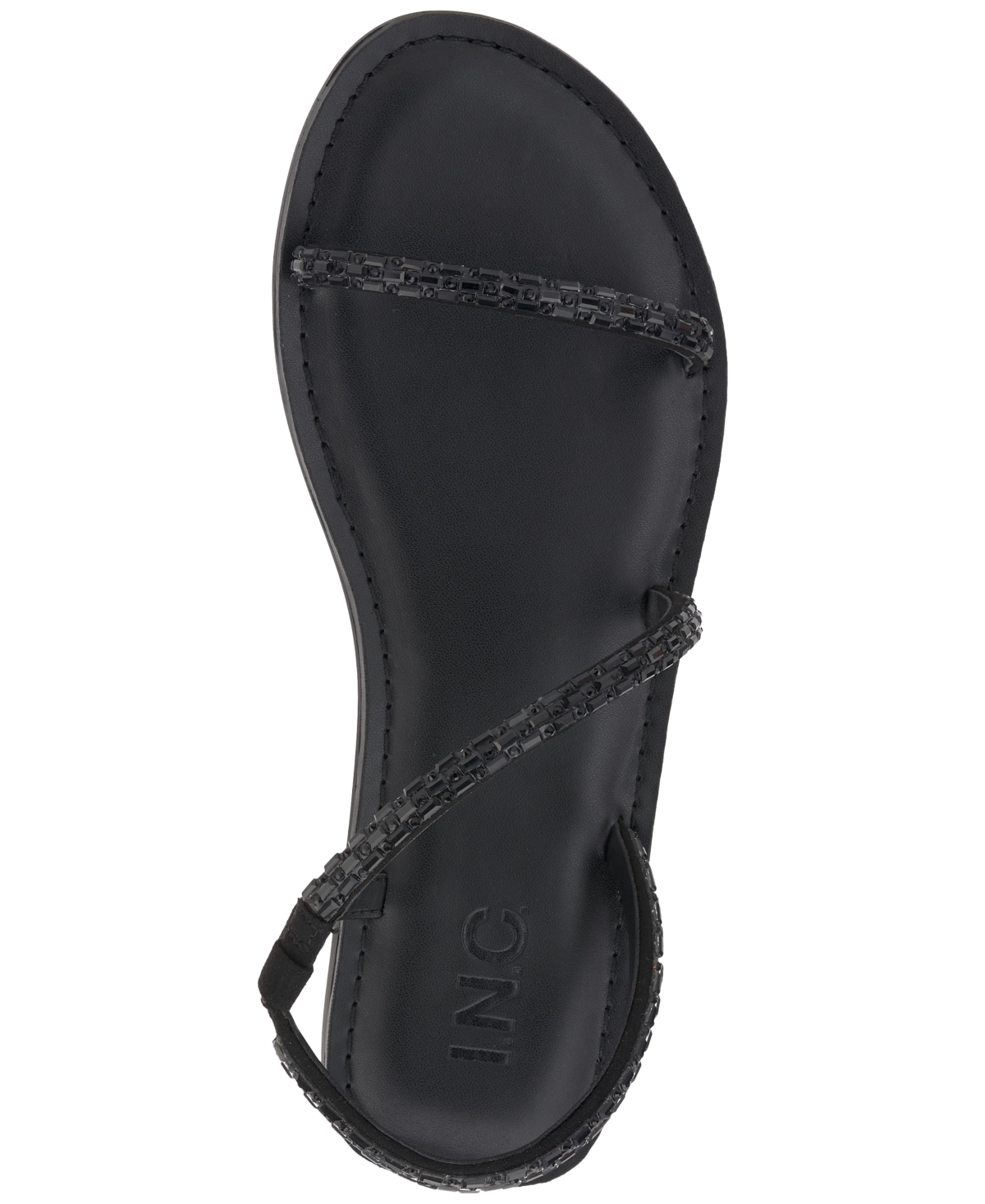 Inc International Concepts Women's Mahlah Embellished Asymmetrical Sandals, Created For Macy's In Black Bling