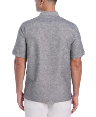 Men's Classic-Fit Linen Blend Short Sleeve Button-Front Shirt
