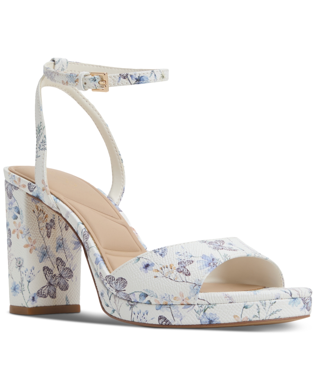 Aldo Women's Gracious Two-piece Block-heel Dress Sandals In Ivory,blue Multi