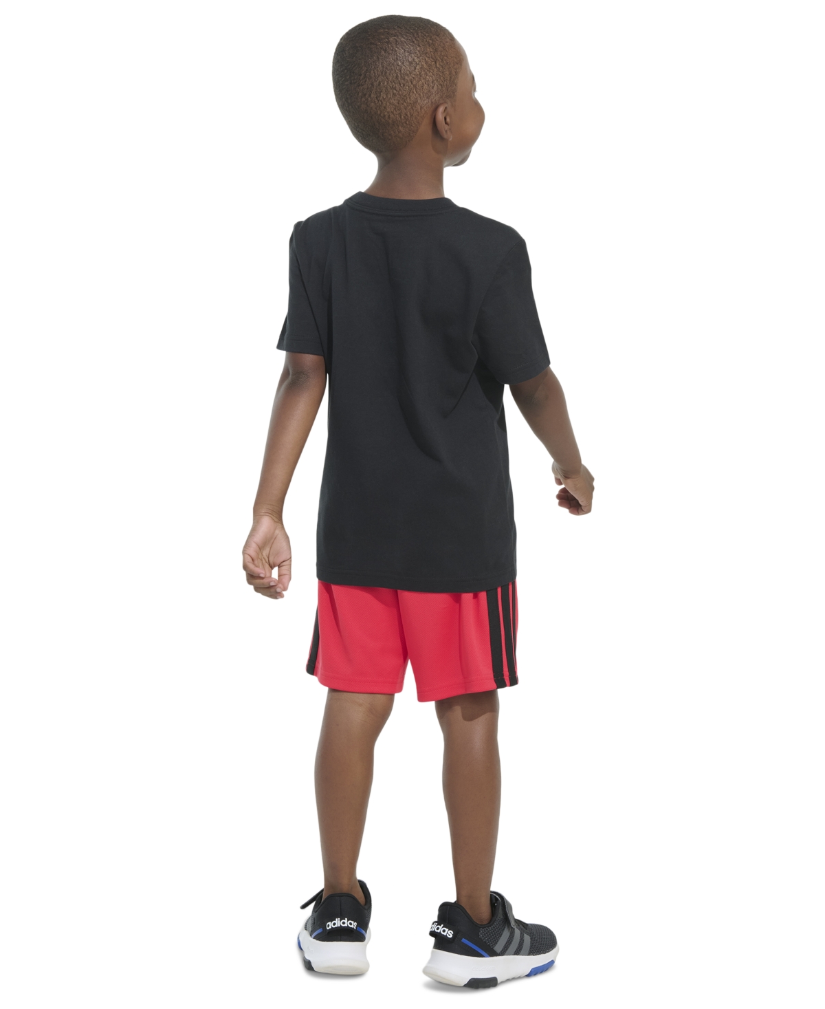 Adidas Originals Toddler & Little Boys Short-sleeve Graphic T-shirt & 3-stripe Shorts, 2 Piece Set In Black