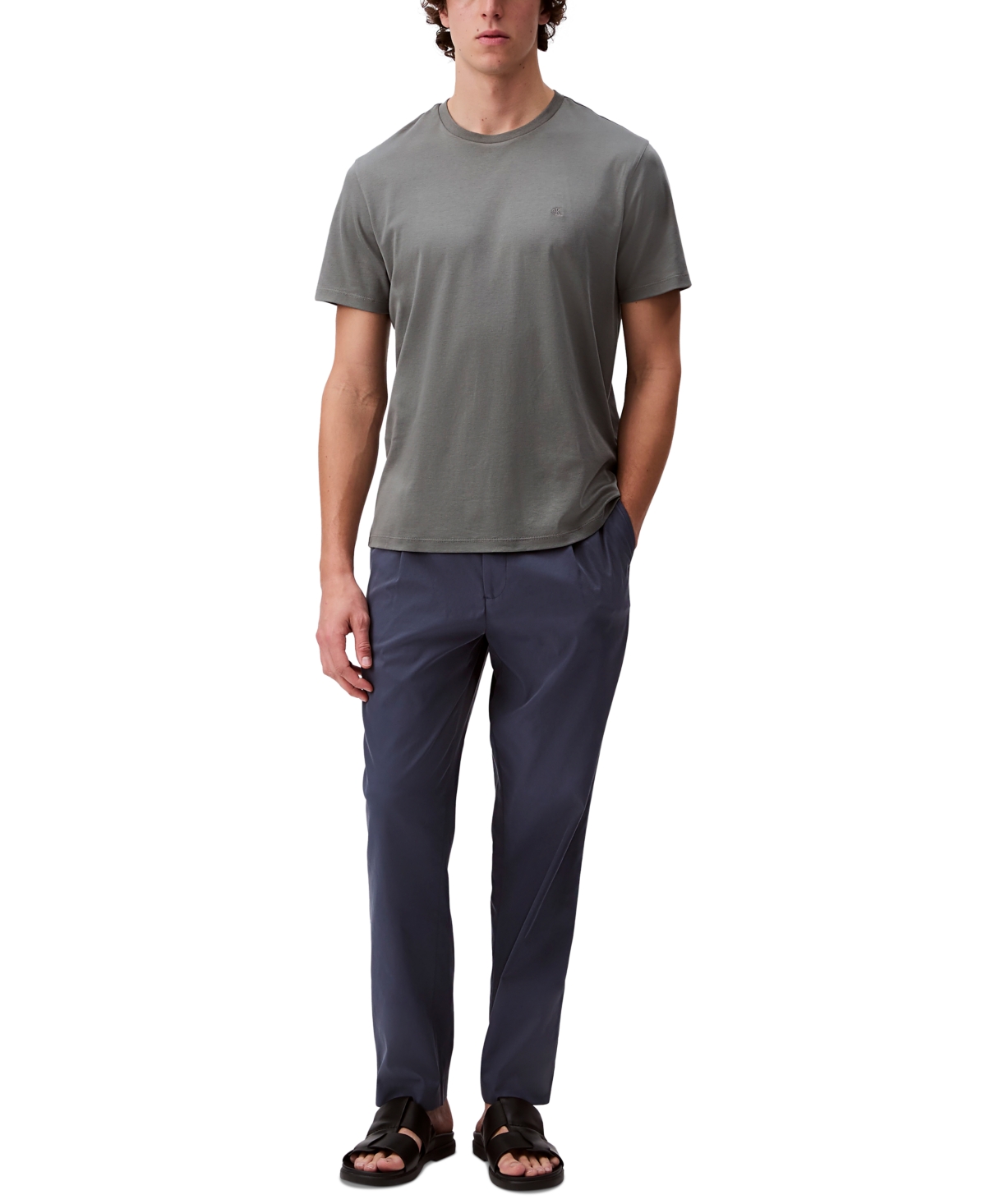 Shop Calvin Klein Men's Short Sleeve Supima Cotton Interlock T-shirt In Sedona Sage