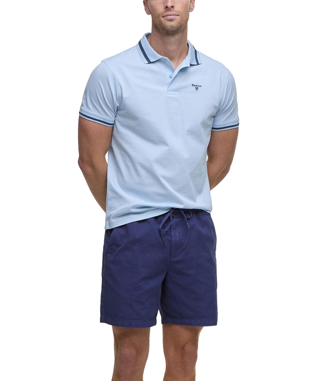Shop Barbour Men's Ferrybridge Lightweight Polo Shirt In Ocean Sky