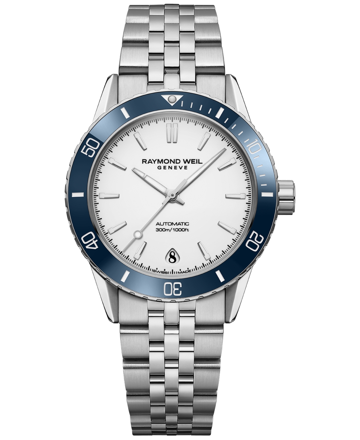 Raymond Weil Women's Freelancer Diver White Dial Bracelet Watch 36mm