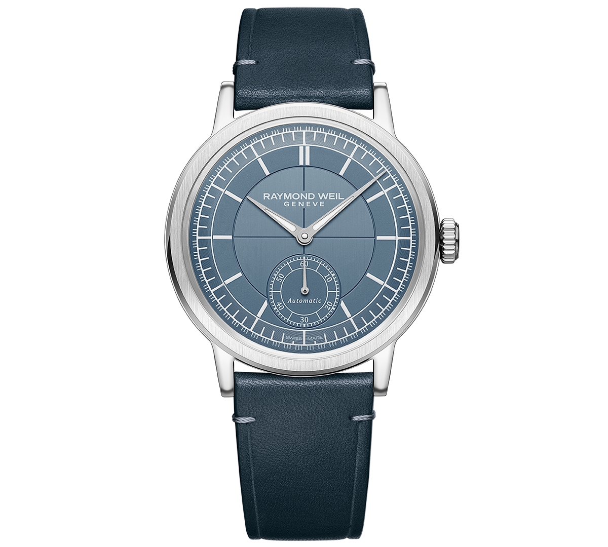 Men's Swiss Automatic Millesime Small Seconds Denim Blue Leather Strap Watch 40mm - Denim Blue