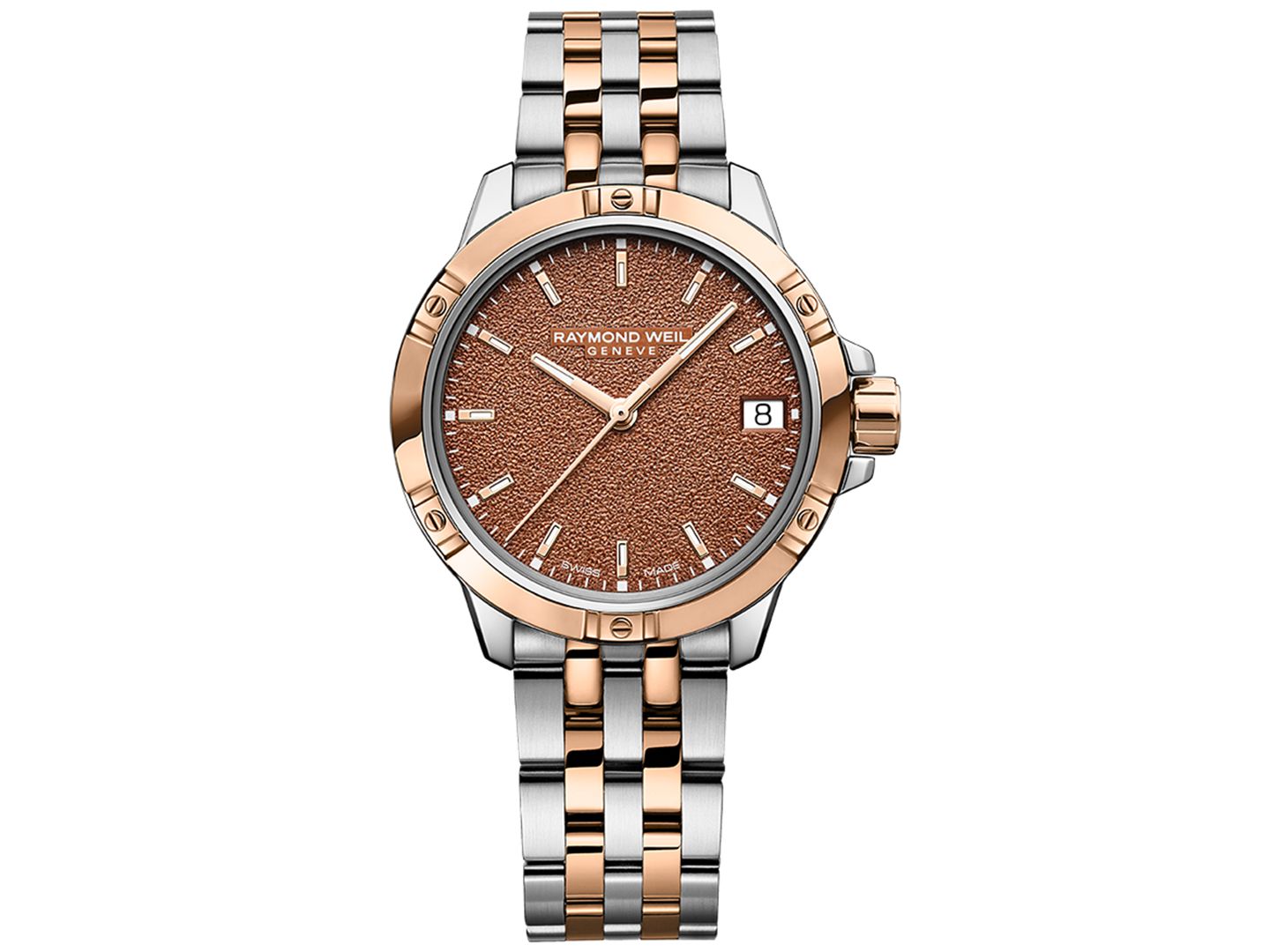 Женские швейцарские кварцевые часы Raymond Weil Tango, двухцветный стальной браслет, 30 мм — фото 1