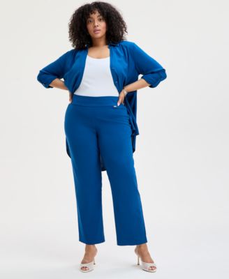 I.N.C. International Concepts - Plus Size Mid-Rise Pull-On Straight-Leg Pants