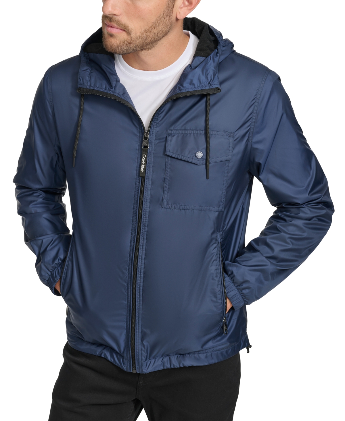 CALVIN KLEIN MEN'S POLAR FLEECE LINED WINDBREAKER 